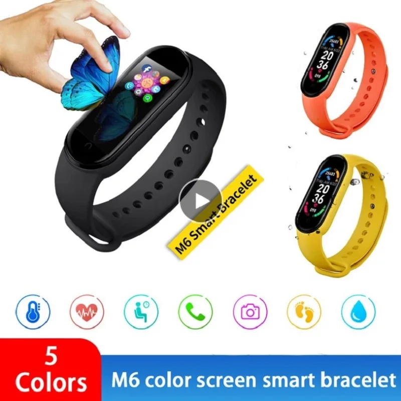 

Новинка, смарт-браслет M6, часы, фитнес-трекер, смарт-браслет, монитор сердечного ритма и артериального давления, смарт-браслет для телефонов ...