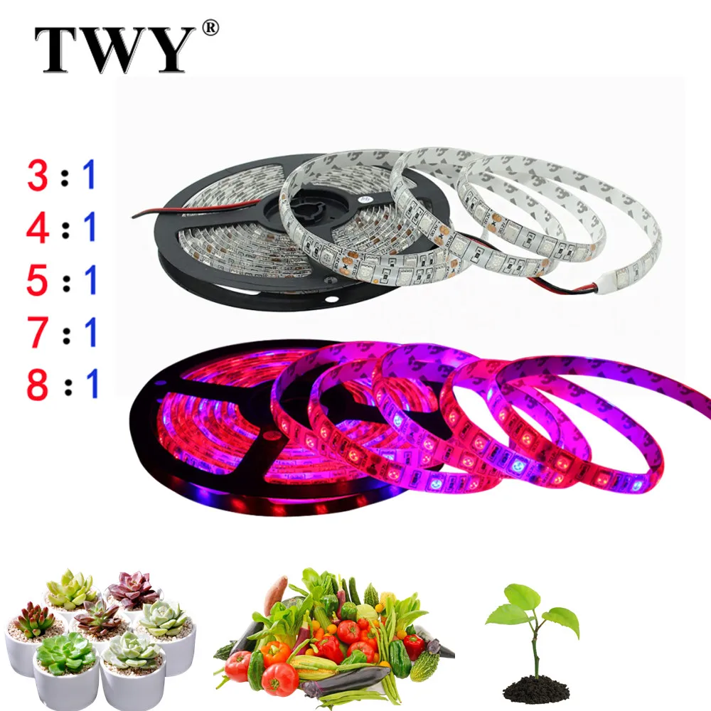 Светодиодные фитолампы полного спектра 5 м светодиодная ленсветильник