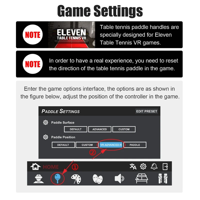 

Table Tennis Paddle Grip Handle for Quest Rift S Touch Controllers VR Game