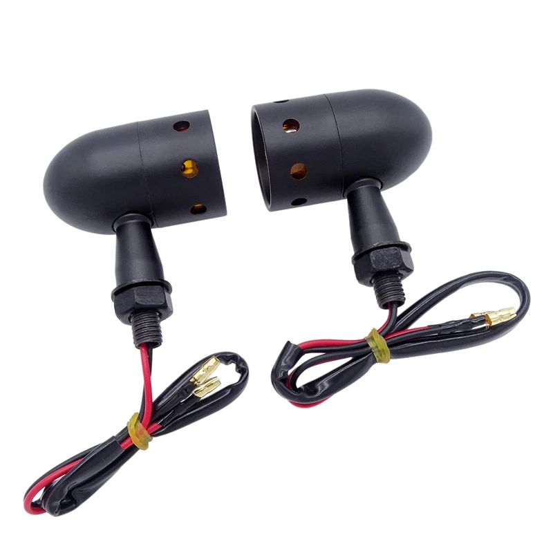 1 пара хромированных черных мотоциклетных светодиодных ретро мигалок с