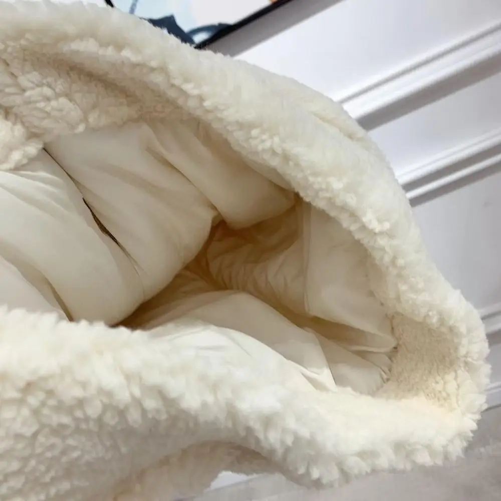 

Parent-child clothes kids clothes Off-white lamb velvet jacket with rainbow stripes and fashionable jacket for boys and girls