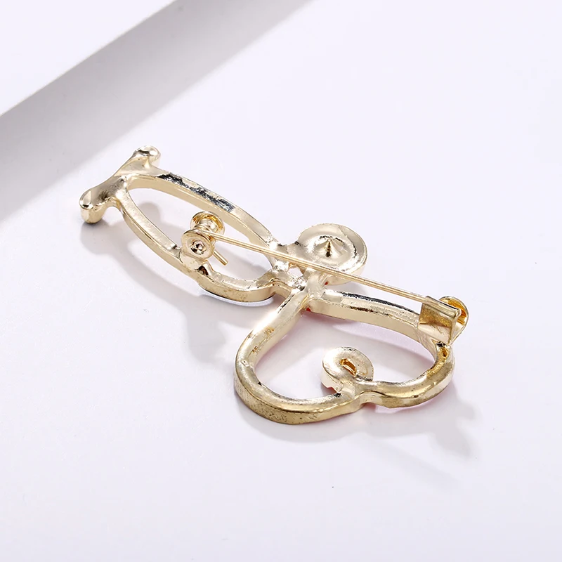 Новое медицинское медицина брошь с застежкой стетоскоп ЭКГ в форме сердца Pin