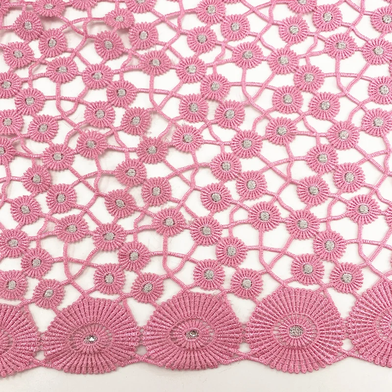 Бледно розовый высокого качества швейцарская гипюровая кружевная ткань для