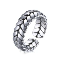 european and american fashion simple titanium steel ring 7mm stainless wheat ear opening for men women