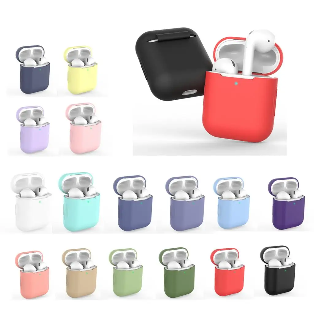 Для AirPods ТПУ силиконовый Bluetooth беспроводной чехол для наушников Защитный чехол Аксессуары для Apple Airpods зарядная коробка