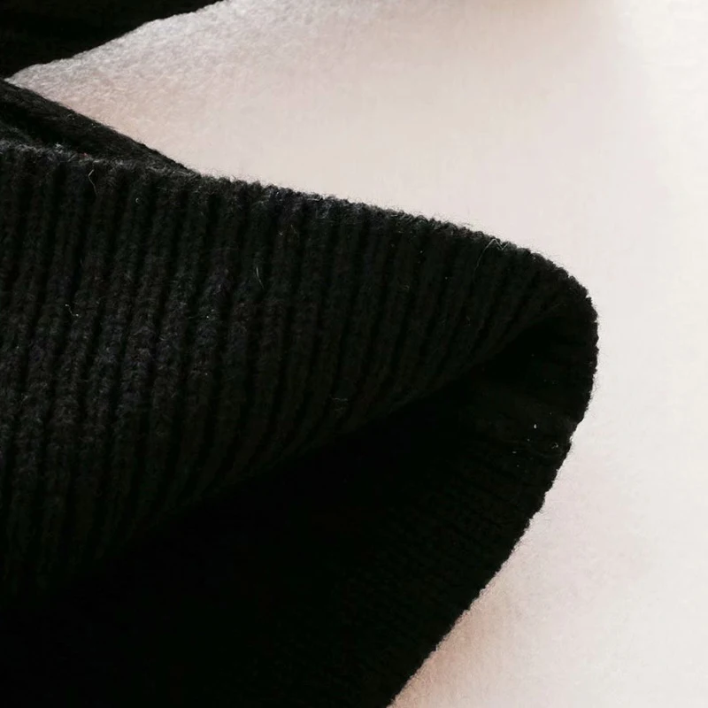 

Women Vintage Autumn Winter Warm Sweaters 2020 O-Neck Pullovers Beads Black Loose Plus Size Female Street Knitted Sweater