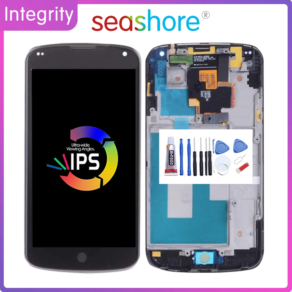 Оригинальный сенсорный ЖК-экран для LG Google Nexus 4 E960 дигитайзер в сборе дисплей с