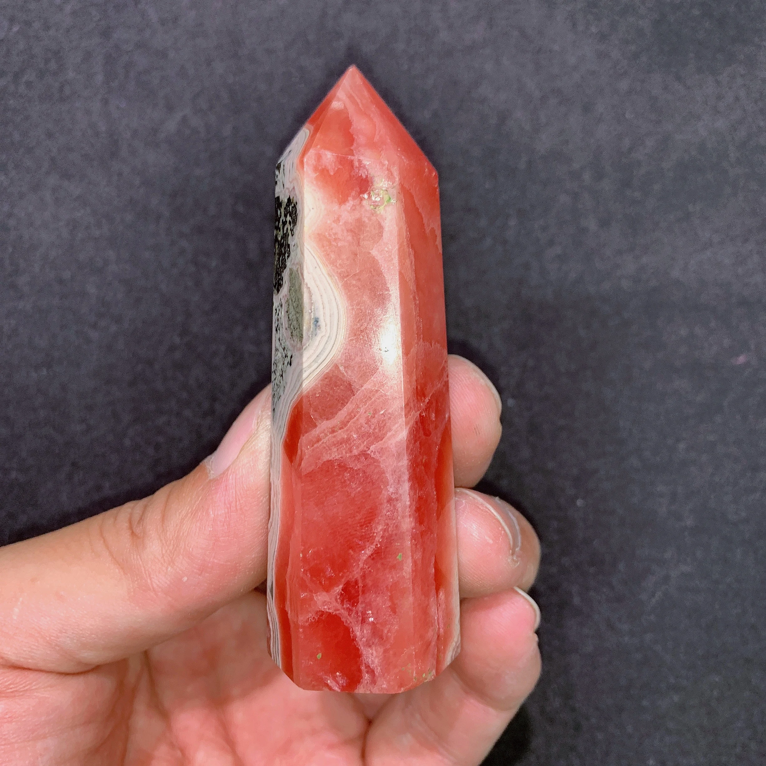 

Natural Crystals Quartz Rhodochrosite Tower Point Energy Reiki Stones Room Home Office Aquarium Decoration Accessories Gemstone