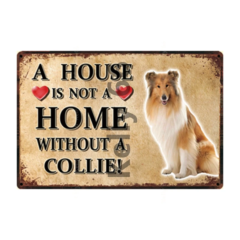 

[ Kelly66 ] Pet Warning Dog Rules Better Lakeland Terrier Collie Metal Sign Home Decor Bar Wall Art Painting 20*30 CM Size DG-39