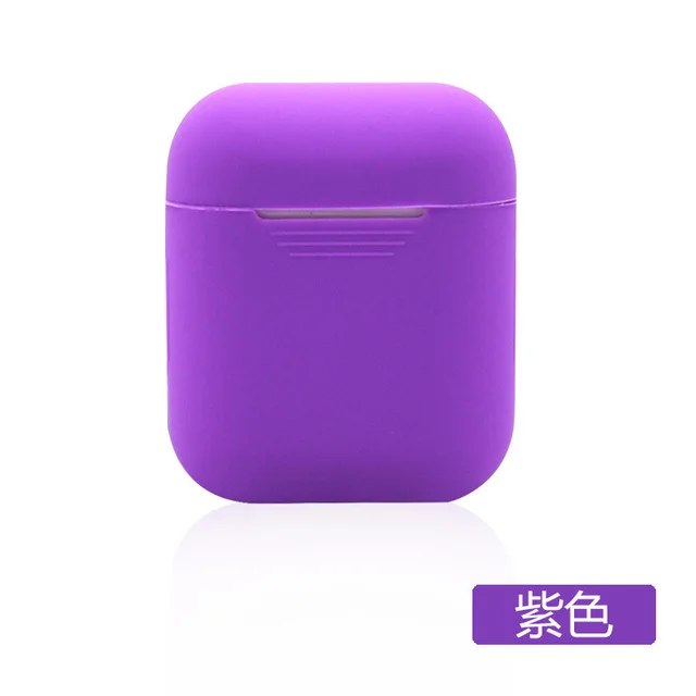 Фиолетовый ТПУ Силиконовые Bluetooth беспроводные наушники чехол для AirPods защитная сумка-чехол Аксессуары для кожи для Apple Airpods зарядная коробка - Цвет: Фиолетовый