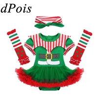 newborn baby romper tulle fancy party dress up kids girls first christmas clothing child clown cosplay costume new years suit