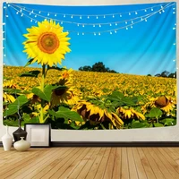 nknk brand sunflower tapestry landscape wall tapestry art rug wall flowers tenture mandala decor boho decor hippie new