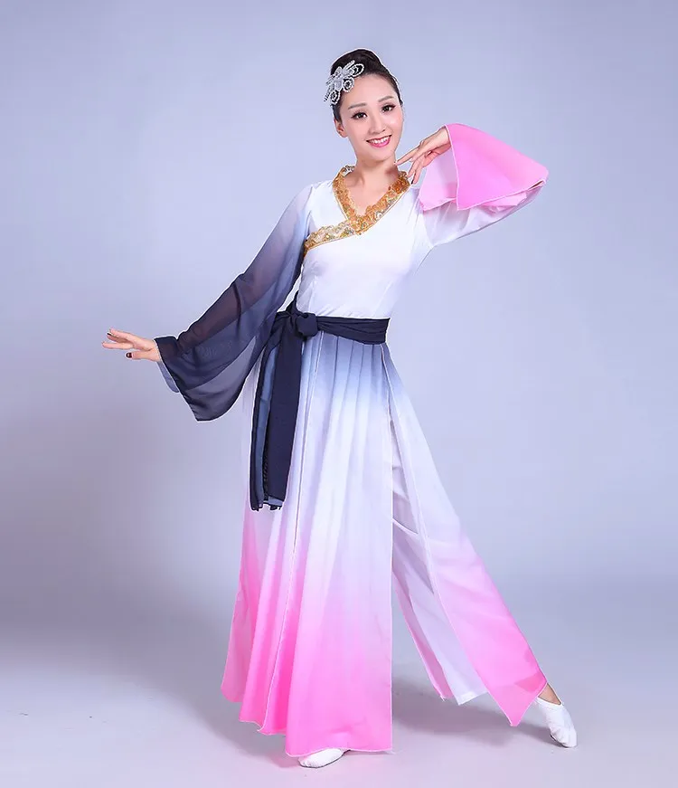Китайский стиль Hanfu классические танцевальные костюмы для взрослых женщин Yangko