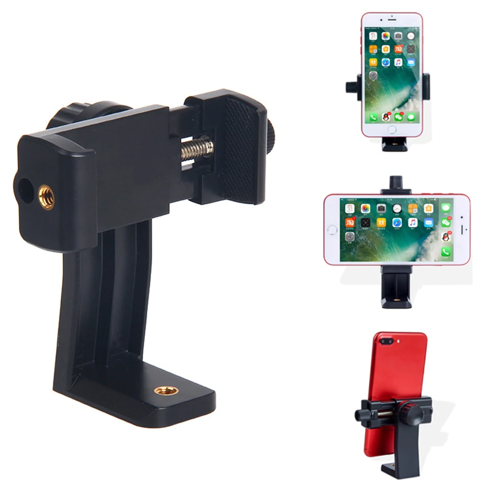 

Universal Tripod Mount Adapter Cell Phone Remote Clipper Holder Vertical 360 Rotation Tripod Stand For iPhone X 7 Plus Samsung