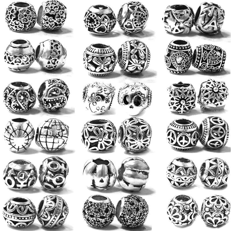 

Promotion 45 kinds Large Hole Alloy Beads DIY Accessories,Make Brands Bracelets,Bangles Necklaces Gifts of Charm Woman Jewelry