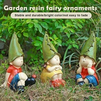 resin crafts mini dwarf statue decor for garden decoration including indoor and outdoor garden couple elves ornaments fp