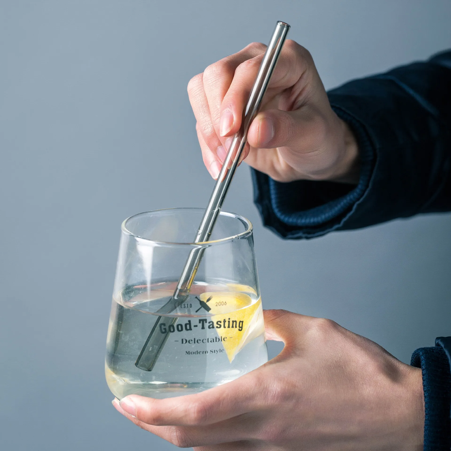 50 шт./лот разноцветные стеклянные соломинки многоразовые питьевые набор с