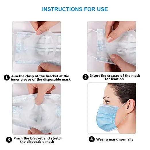 

(5Pcs) 3D Inner Support Frame Bracket Mas-k Silicone Stand Bracket for L-ipstick Protection and Supporting More B-reathing Space