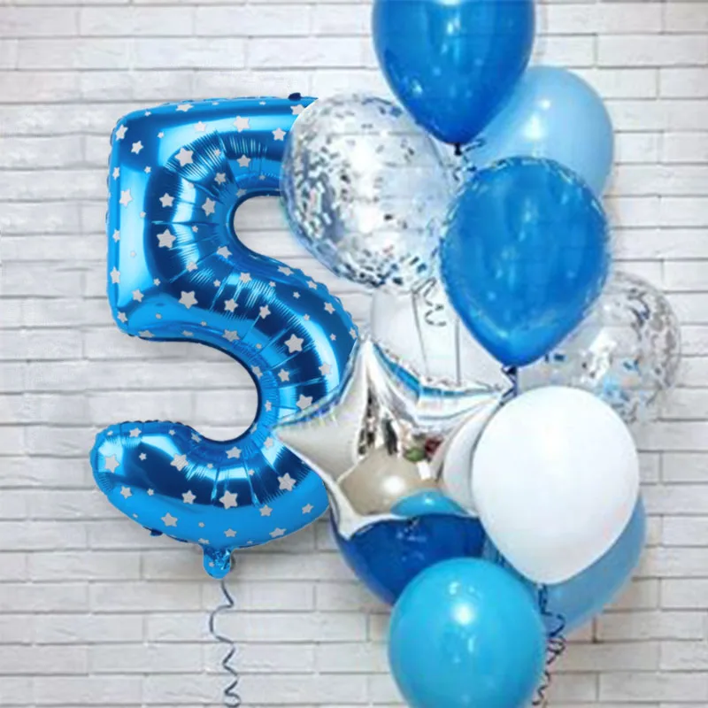 

12pcs Happy Birthday Blue Pink Balloon My First 1st One Party Decoration Kids Baby Boy Girl Garland Confetti Supplies Mermaid