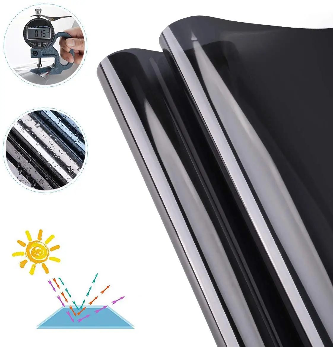 2 м Длина термоконтроль стеклянная пленка статическая цепляется черный