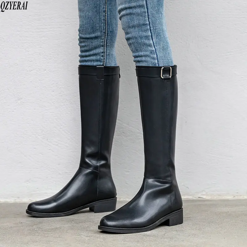 

Новое поступление, зимние женские сапоги, сапоги до колена из натуральной кожи, мотоциклетные сапоги, меховые сапоги для снега, сапоги из 100% ...