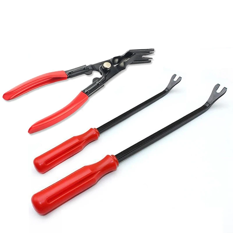 

3Pcs Car Fastener Removal Tools Open Light Pliers Buckle Plier Car Door Panel Remover Upholstery Removal