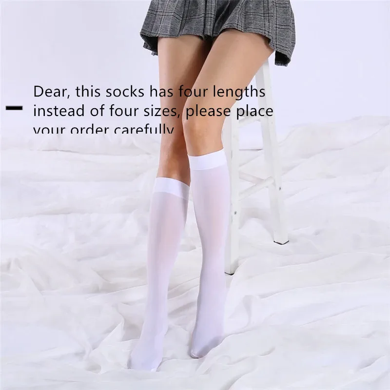 Чулки Женские Однотонные эластичные тонкие непрозрачные гольфы из полиэстера