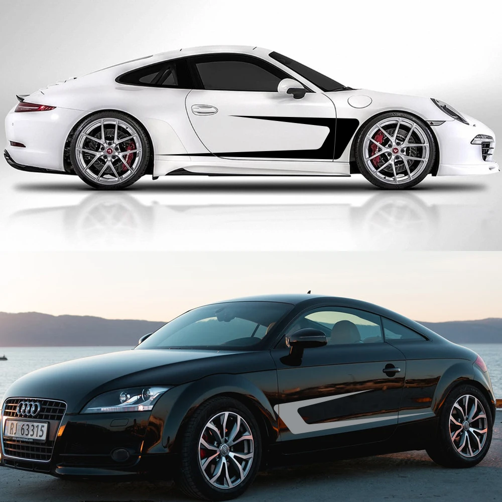 Забавная наклейка на автомобиль 2 шт. в полоску боковой части автомобиля