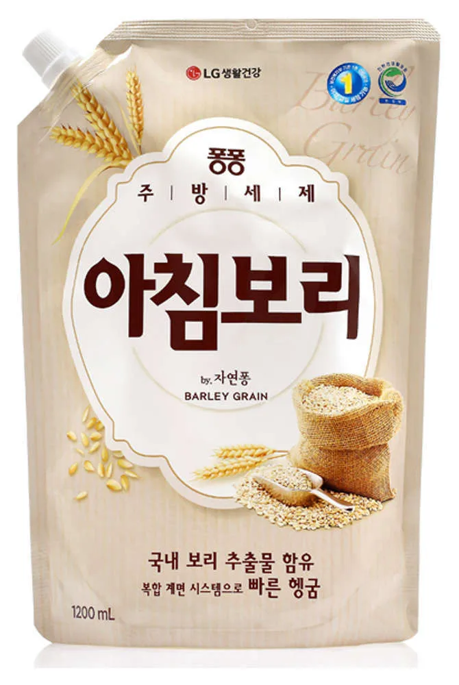 Жидкое средство для мытья посуды «Pong Barley Grain» LG Natural Pong, 1.2 л