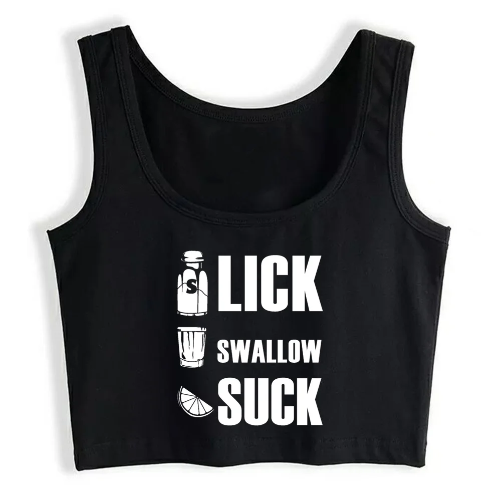 

Crop Top Women Lick Swallow Suck Y2k Gothic Emo Harajuku Tank Top Female Clothes