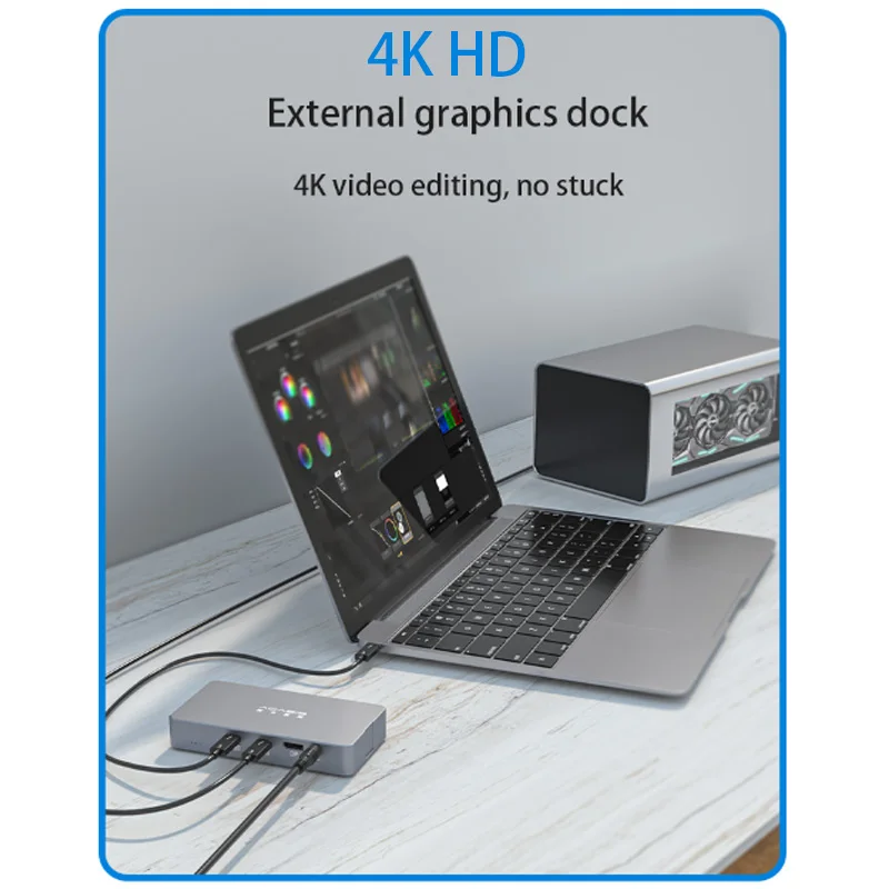 Acasis M.2 двойной диск NVME корпус для жесткого диска Thunderbolt 3 док-станция Type C к USB 0