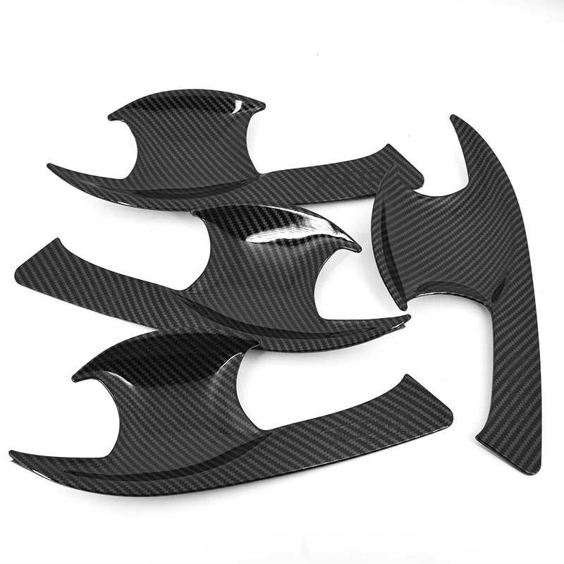 For Honda CITY 2015-2020 Black Carbon Fiber pattern car Door handle bowl Cover Bezel Trim 2016 2017 2018 2019 | Автомобили и