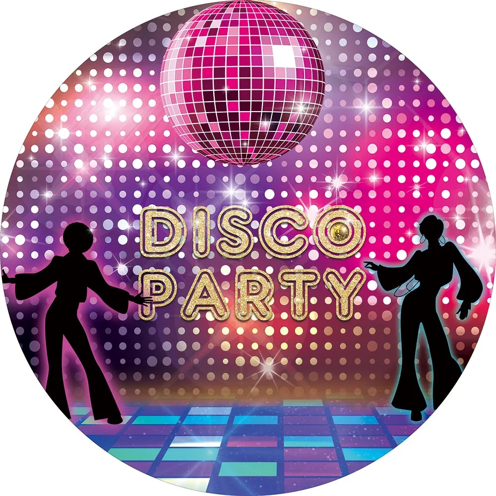 Allenjoy disco party round backdrop Flash dance floor glitter birthday glow dots decor custom background cover photobooth | Дом и сад