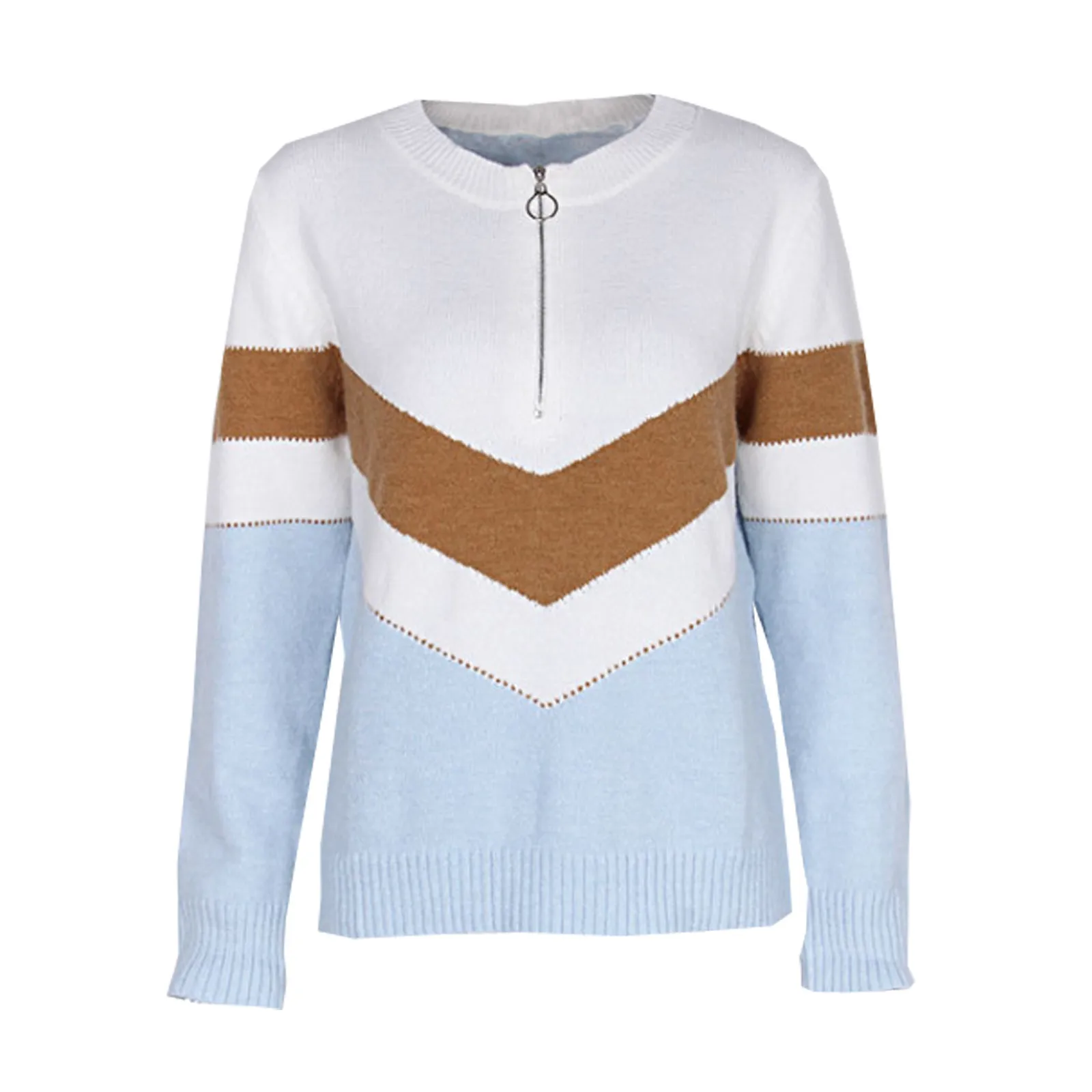 Свитер женский оверсайз с длинным рукавом на молнии | Женская одежда