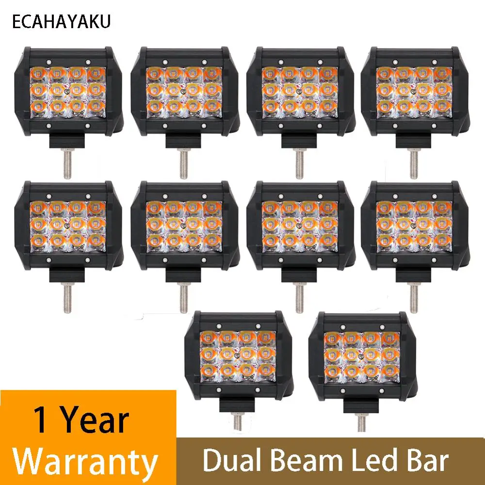 

Трехрядная светодиодсветильник балка ECAHAYAKU, 4 дюйма, 36 Вт, 4000 к/6000 К, IP68, 12 В