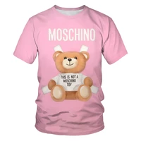2021 summer new cute bear youth 3dt shirt high quality digital printing handsome guy and beauty comfortable o neck t shirt
