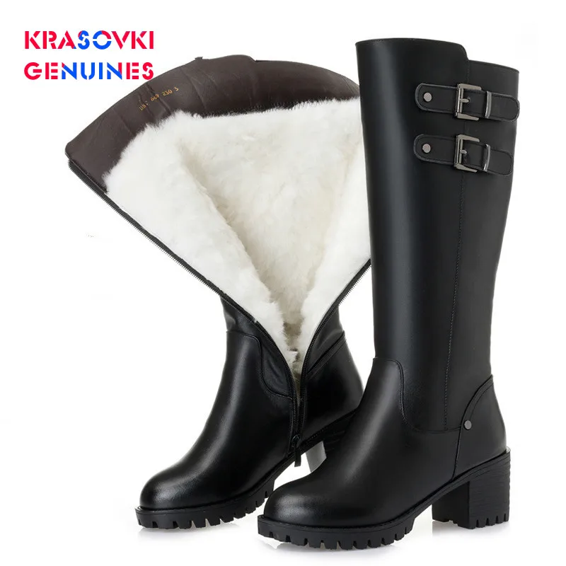 Женские зимние ботинки на меху из натуральной кожи | Обувь