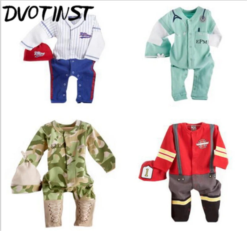 Одежда для маленьких мальчиков бейсбольный пожарный с длинными рукавами