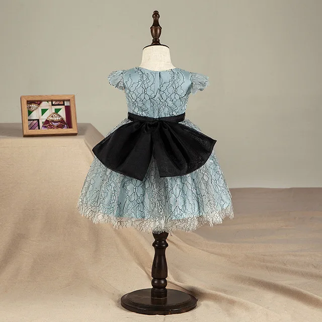 Flower Baby Girl Christmas Dress Blue Toddler Tutu Wedding Birthday Princess For Girls Children's Costume Teenager Gown | Детская