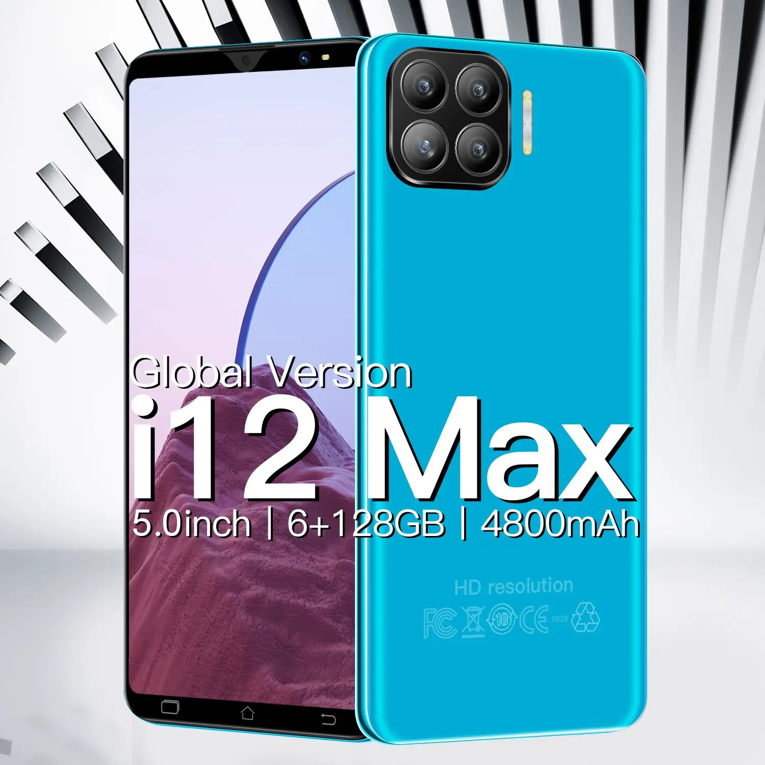 

Hot i12 Max 5.0 Inch 4800mAh Andriod Phone Global Version 8+128GB Dual SIM 4G LTE 5G Fingerprint Unlock Cheap Smartphone MTK6889