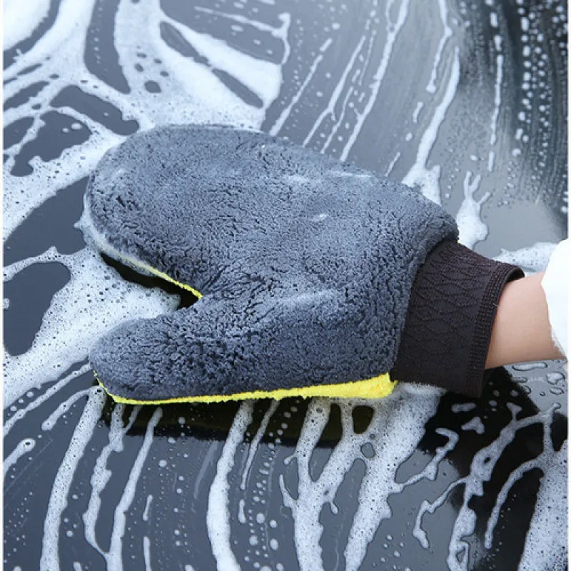 

Soft Coral Fleece Car Wash Gloves Window And Door Cleaning Velvet Water Absorption Gentle Care Furniture Glass Dust Clean