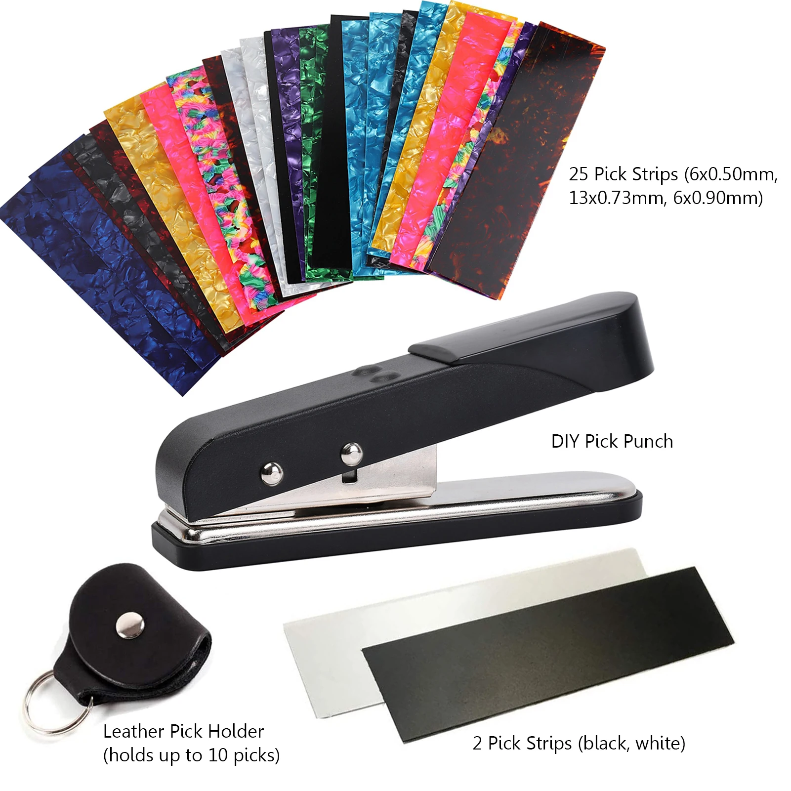 Набор ударов для гитары с кожаным держателем 27 полосок самостоятельного выбора