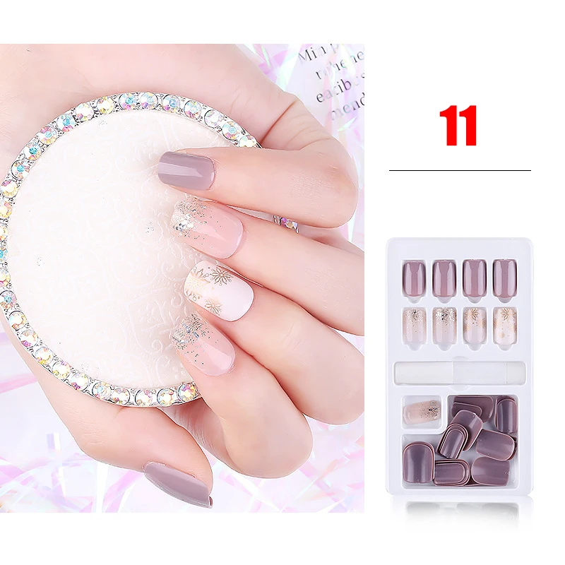 30 шт./компл. ногти патч полное покрытие Пресс для ногтей нанесения с помощью клея