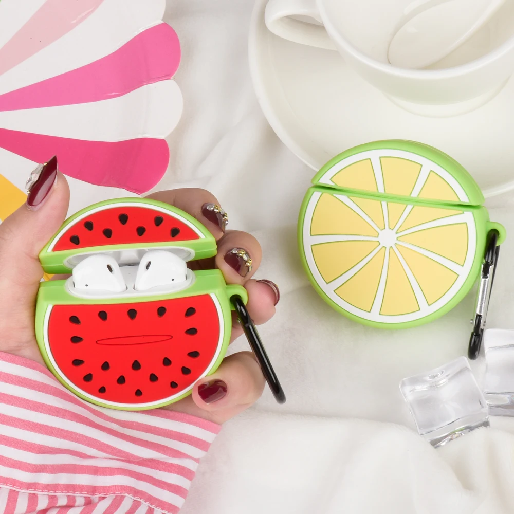 Чехол для беспроводных наушников Watermelon Lemon силиконовый чехол Airpods 1 2 AirPods го Air pods