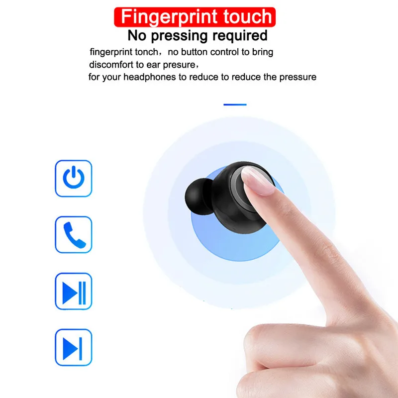 

2020 HOT Wireless Earphone V5.0 Bluetooth Headphones Touch Control Intelligent Pairing And Connection With Charging Box Headset