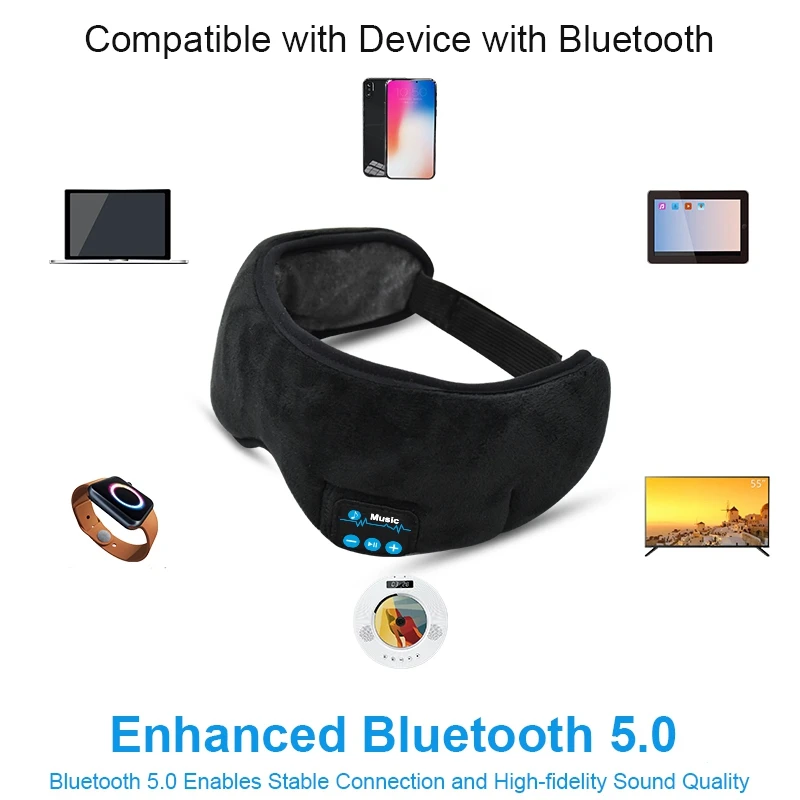 Наушники для сна очки Bluetooth 5 0 беспроводные музыкальные путешествий