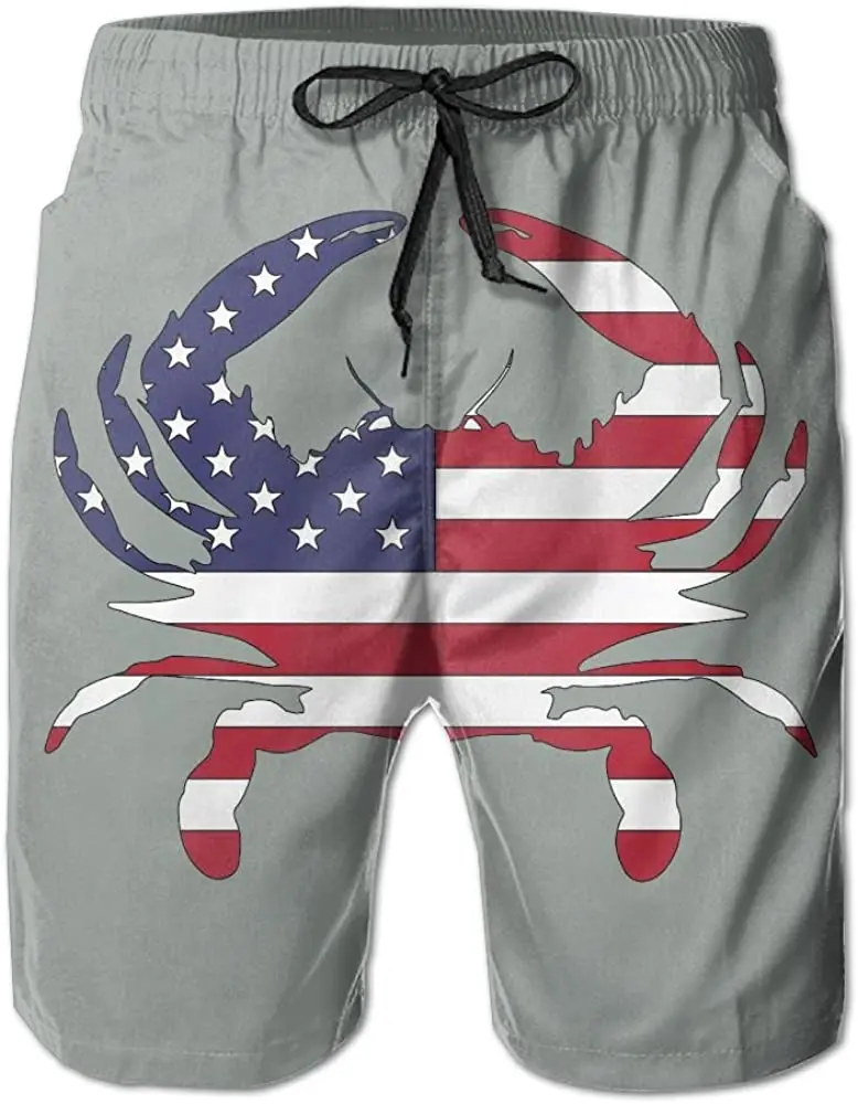 

Мужские шорты в виде краба с американским флагом для плавания и серфинга