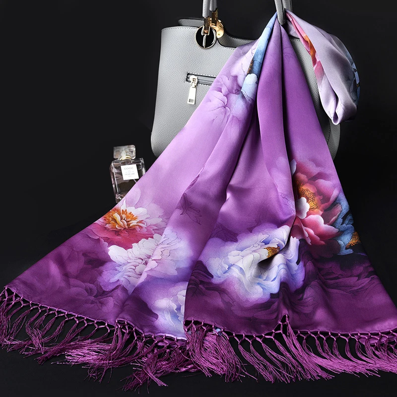 

★Hangzhou silk scarves female 100% mulberry silk winter 2018 new silk scarves autumn joker qiu dong shawl