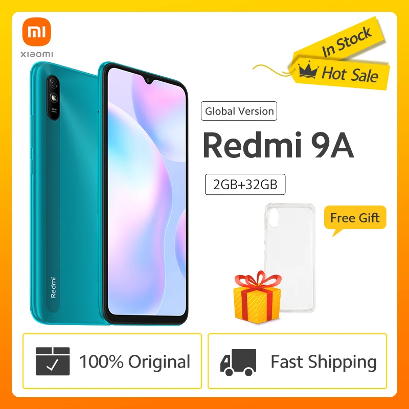 Code: SUN900 Xiaomi Redmi 9A смартфон с восьмиядерным процессором MTK Helio G25 ОЗУ 2 Гб ПЗУ 32 ГБ 5000