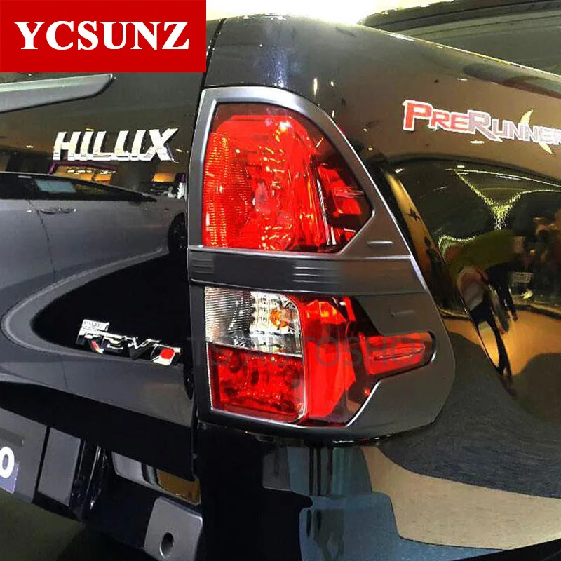 

Black Tail Light Cover Trim For Toyota Hilux Revo Rocco 2016 2017 2018 2019 ABS Black Color